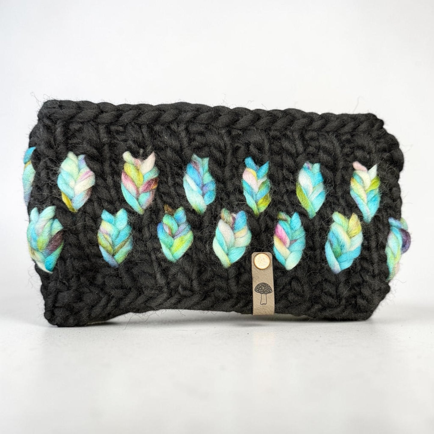A New Leaf Headband, Black and Multi Green / Blue