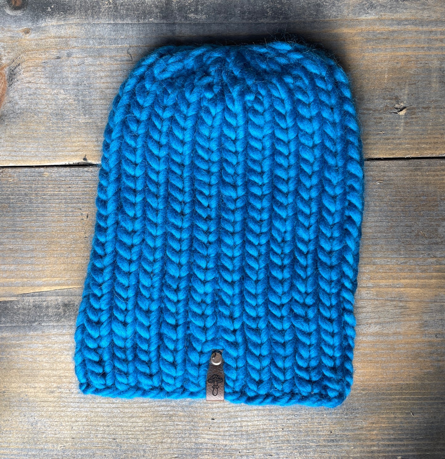 Classic Foldover Knit Beanie, Super Bulky, Aquamarine