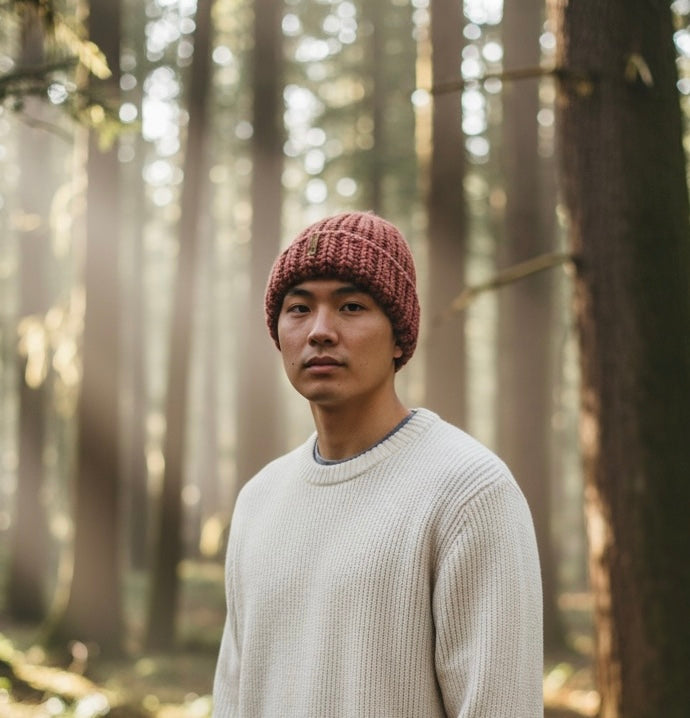 Classic Foldover Knit Beanie, Super Bulky, Chestnut