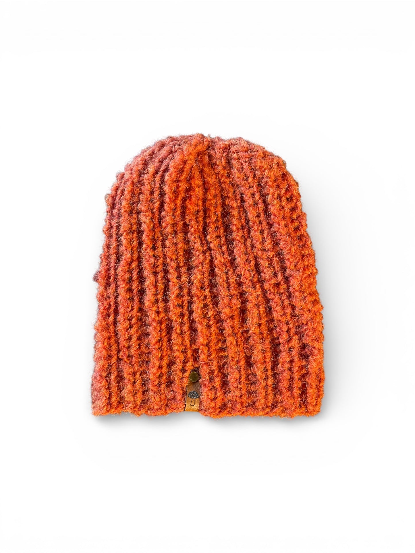 Classic Foldover Knit Beanie, Super Bulky, Rust