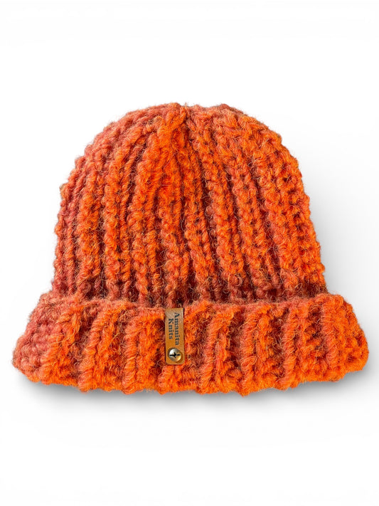 Classic Foldover Knit Beanie, Super Bulky, Rust