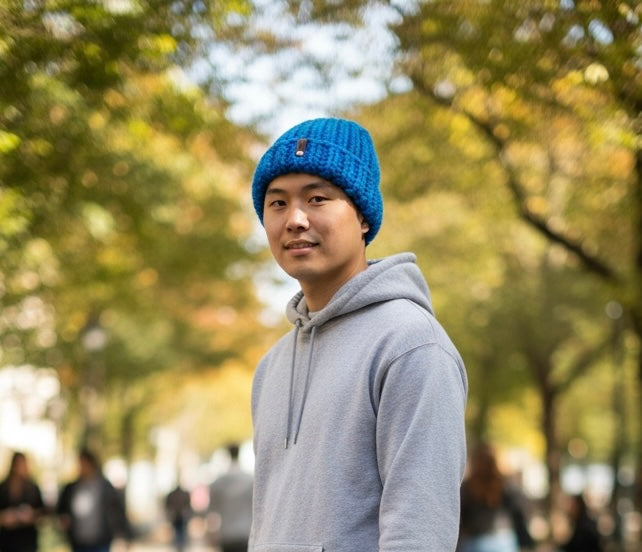 Classic Foldover Knit Beanie, Super Bulky, Aquamarine