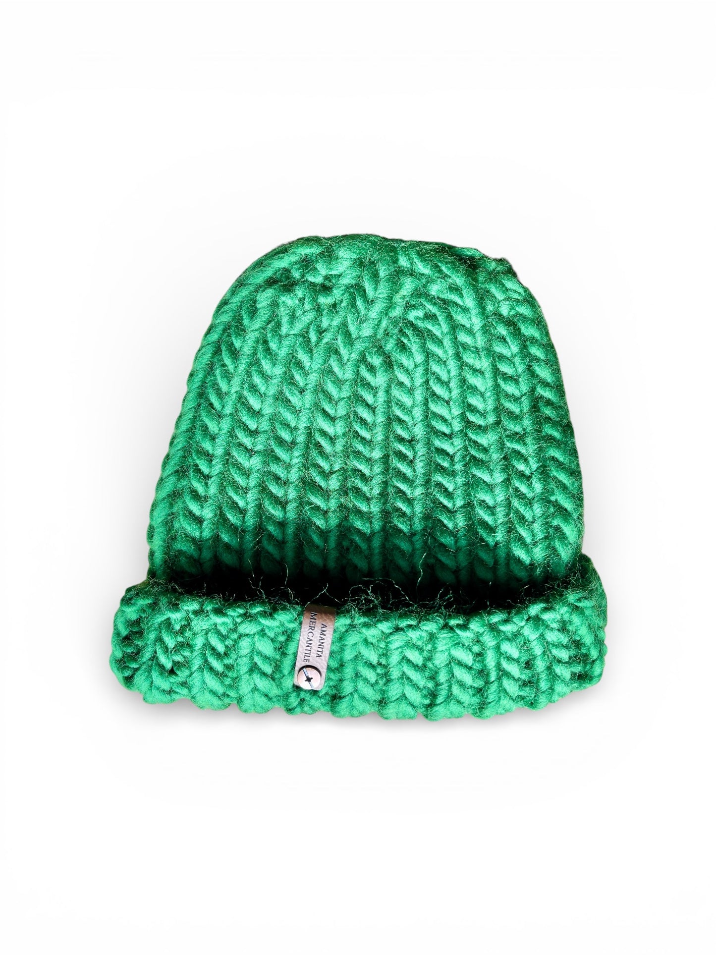 Classic Foldover Knit Beanie, Super Bulky, Emerald
