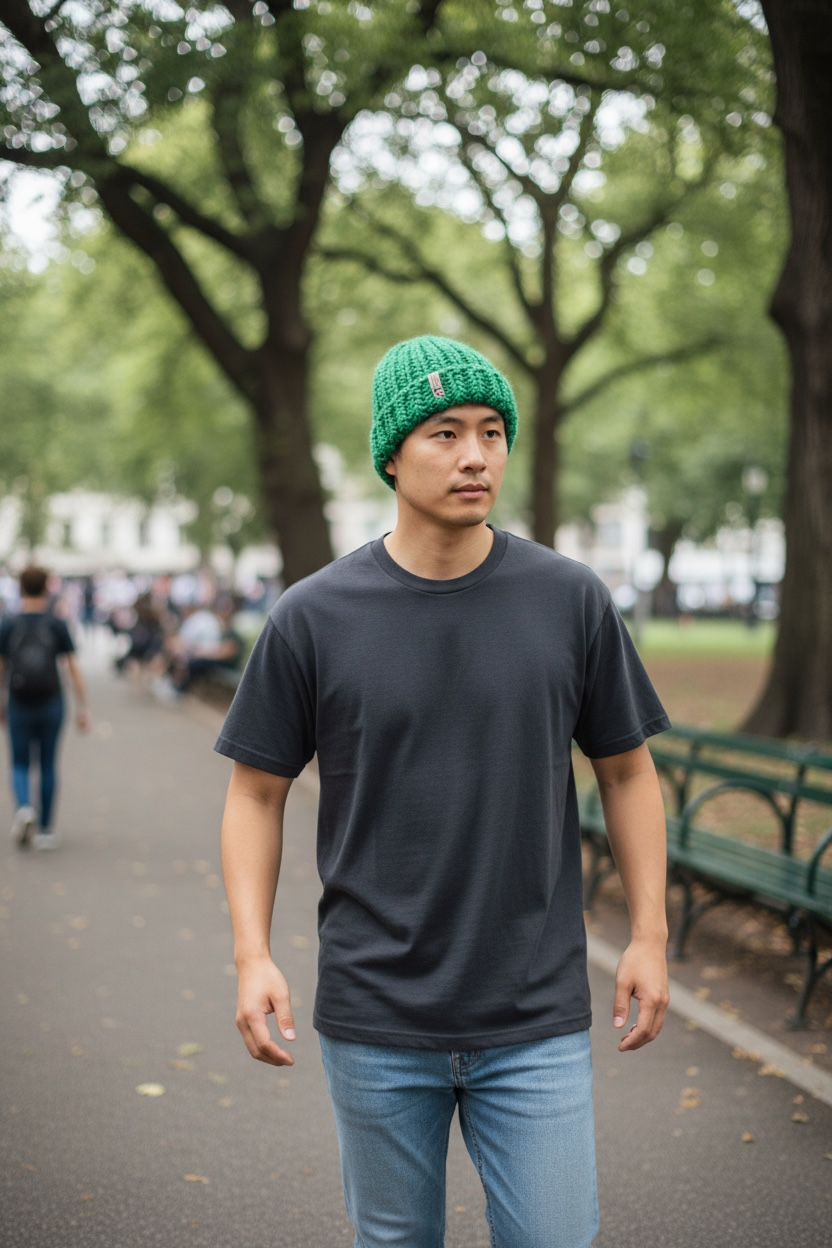 Classic Foldover Knit Beanie, Super Bulky, Emerald