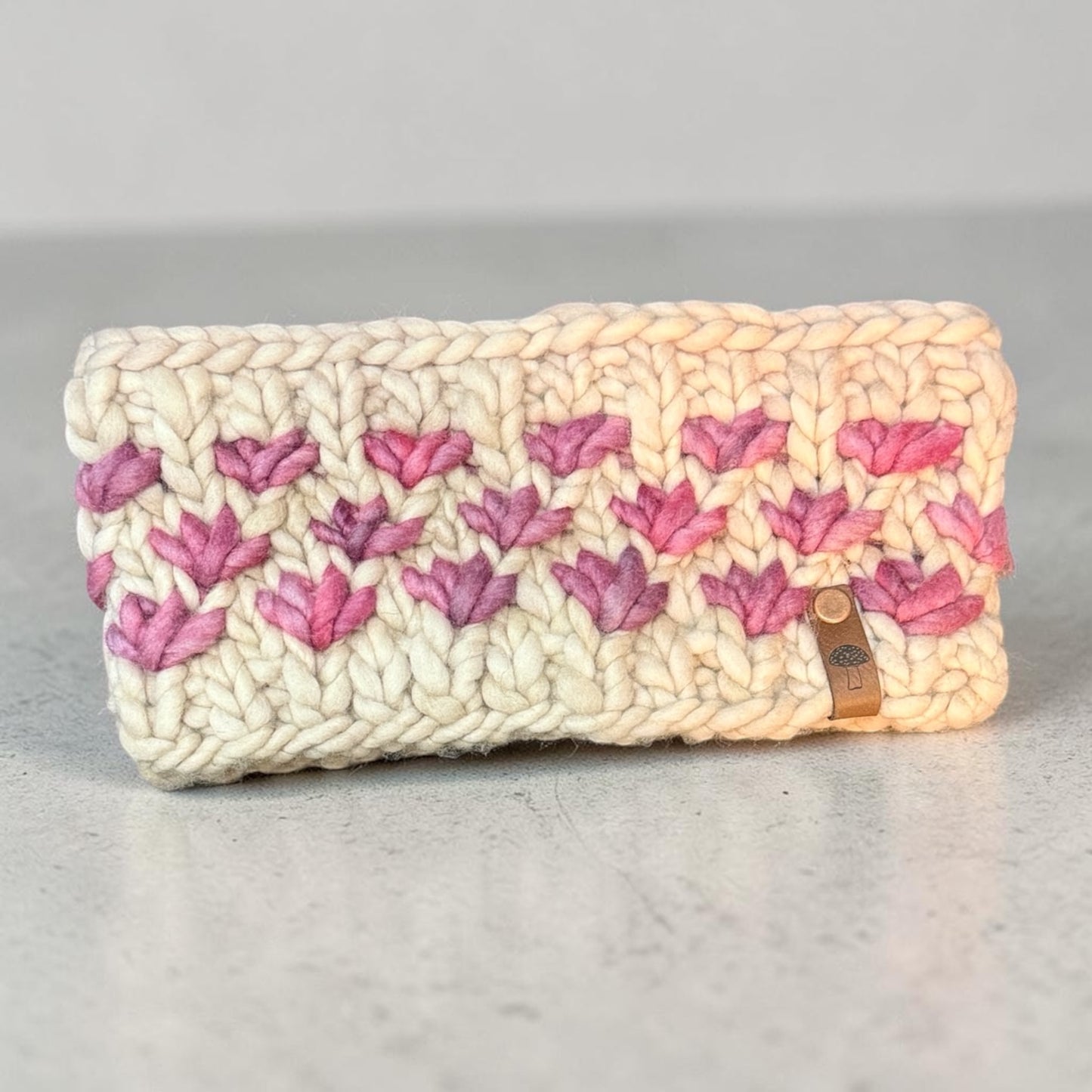 Lotus Flower Headband, Fog and Cherry Blossom Pink