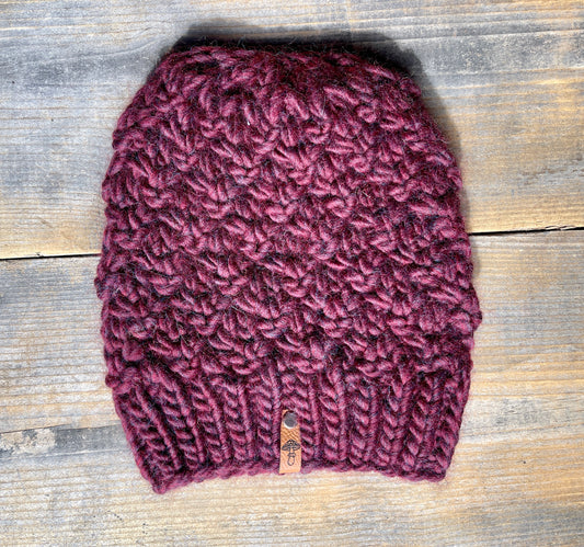 Arbor Knit Beanie, Super Bulky, Burgandy Wine